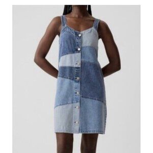 GAP Denim Patchwork Dress, Size XS